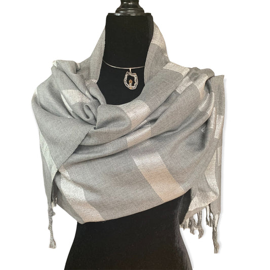 Helyat Handwoven Scarf - Silver