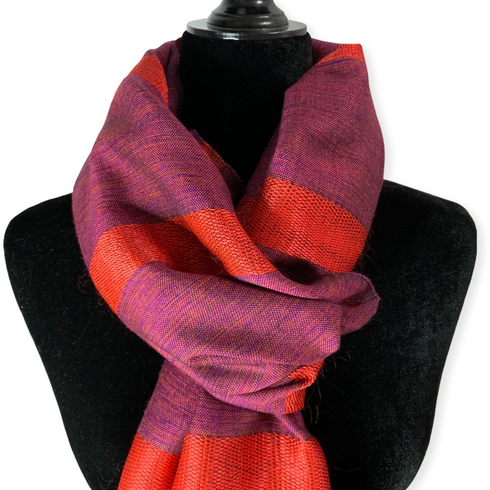 Helyat Handwoven Bamboo Viscose Scarf - Wine 1