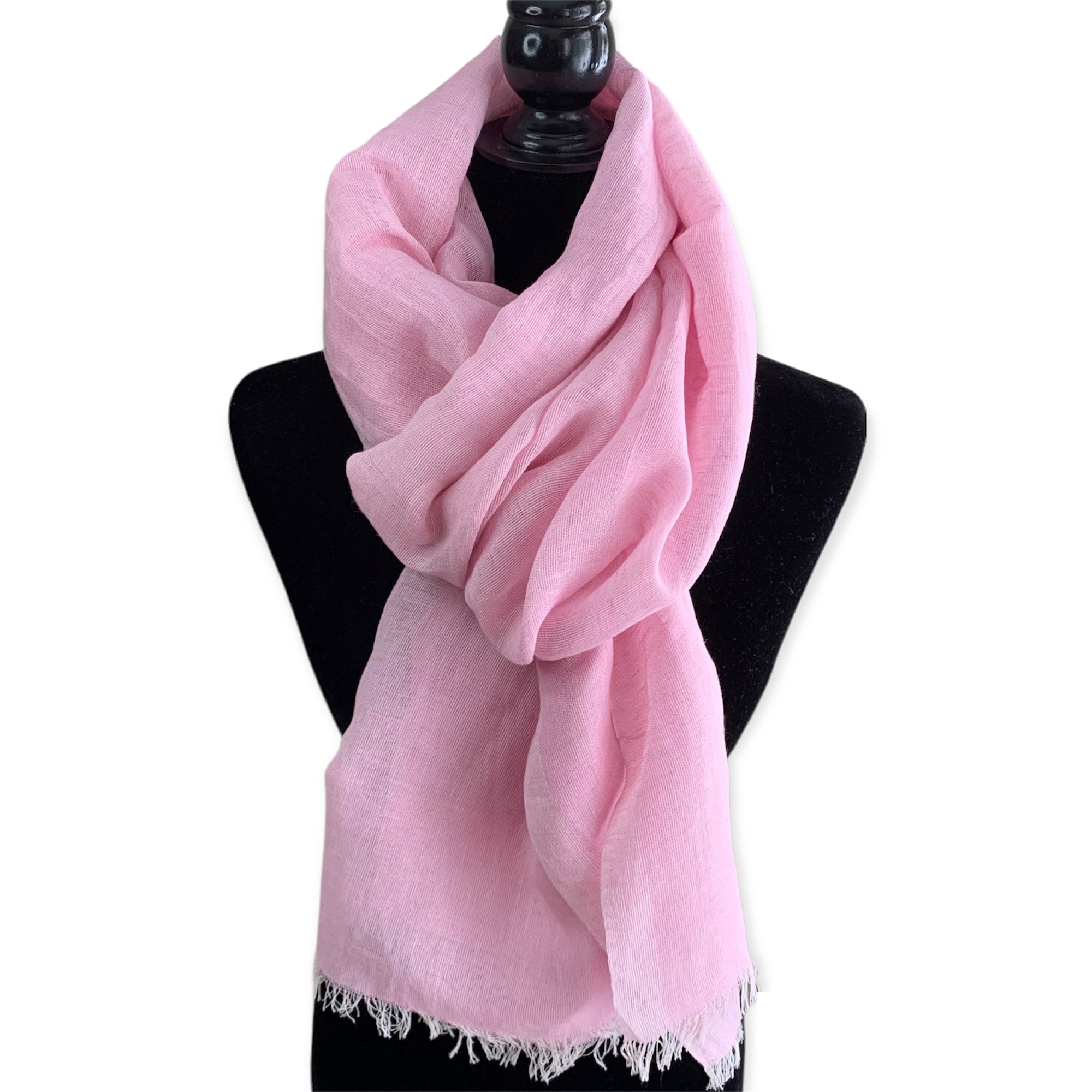 Linen Stole hotsell Dyed with Natural Shellac - Handwoven in the Himalayas | Pink