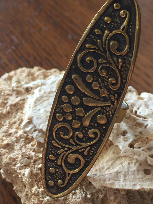 Handmade Brass Ring - Floral